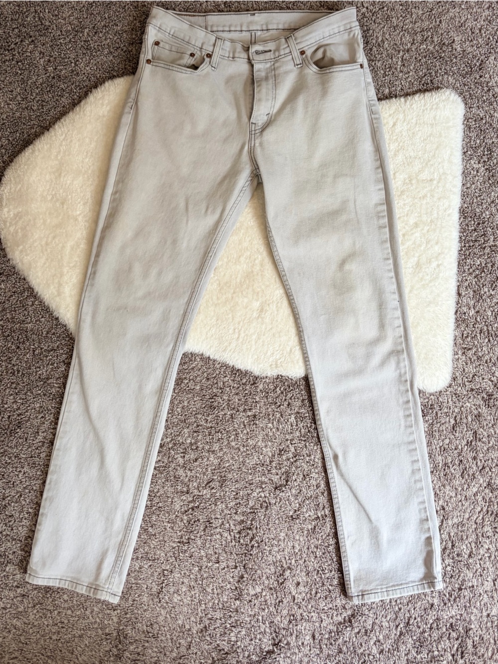 Levi’s 511 Light Gray Straight Fit Pants, 33x34